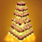 Sanyipace Cupcake Stand, 6 Tier Acrylic Tower Display Holder, Candy Bar Party Décor - Square Dessert for Pastry + LED Light String Weddings, Birthday Yellow Light