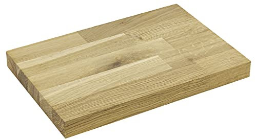 Wooden Solid Oak Chopping Board 300mm x 200mm x 27mm | Premium Reversible European Hardwood Cutting Board Serving Platter | Easy Clean Treated Wood Surface
