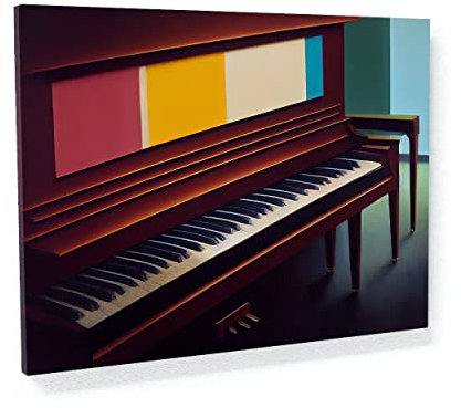 Sense Canvas Klavier 20 Kunstdruck auf Leinwand – Heimdekoration Wandkunst Poster Gemälde groß 40 x 30 / 3,8 cm