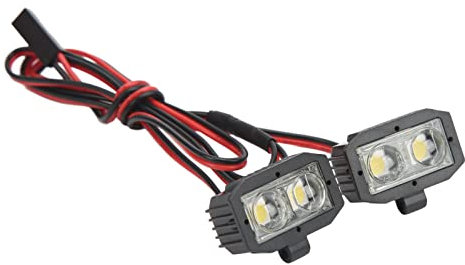 Dilwe RC Scheinwerfer, 4LED Weiße Lampenperlen Spot Scheinwerfer 440mm Leitungslänge Scheinwerfer RC Crawler Armaturen für 1/10 RC Auto 5 Bis 7,4V