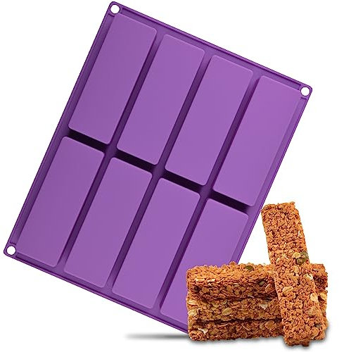 CAKETIME Moule à barre granola, moule rectangulaire en silicone pour barre de chocolat Knafeh, pistache, barre de céréales, barre énergétique, barre nutritive, truffes au chocolat, mini brownie,