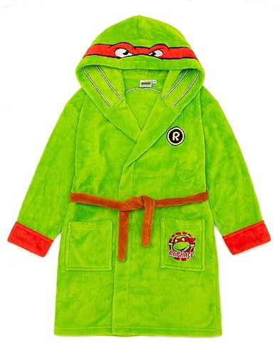 Teenage Mutant Ninja Turtles Jungen grüner Kapuzenbademantel | Verwandeln Sie sich mit diesem Kostüm-Bademantel in einen Helden | Ideal für aufregende Nächte des Spielens und der Bequemlichkeit