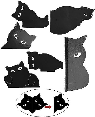 MEISO 6 Stück Süße Magnetische Katzen Lesezeichen, Magnetische Lesezeichen, Halloween Lesezeichen Kinder, Buchliebhaber, Lehrer, Schüler zum Markieren von Seiten beim Lesen, für Schul Familie Büro