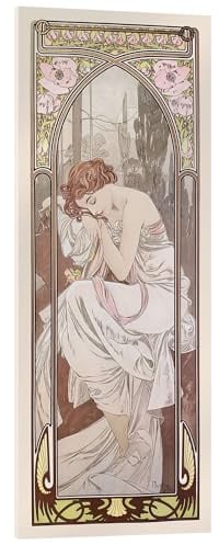 Posterlounge Die Vier Tageszeiten - Nachtruhe Acrylglasbild | 30 x 70 cm von Alfons Mucha Wandbilder Wanddeko