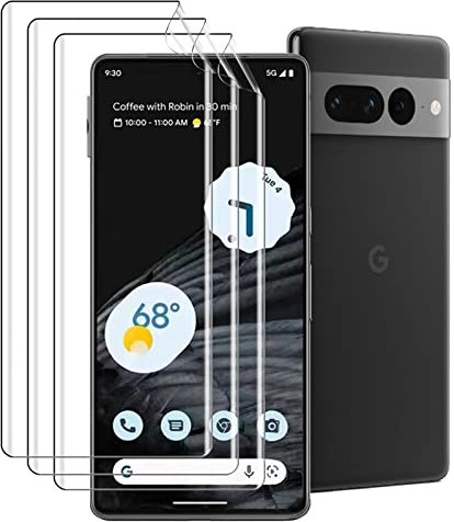 DYNASCO 3 Stück Schutzfolie für Google Pixel 7 Pro, Klar HD Weich TPU Displayschutzfolie für Google Pixel 7 Pro 6,7 Zoll - Fingerabdruck-ID Unterstützen, Hohe Empfindlichkeit, Blasenfreie Folie