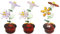 NaneTidy 3 Stück Mini-Kristall-Blumenfiguren, mundgeblasene Glasblume, Sammlerstück, Heimdekoration, Ornamente, Geschenkidee für Geburtstag, Weihnachten