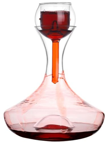 Crystal Glass Decanter, Wine Shower Funnel and Sediment Strainer, Hand Blown Crystal Glass, Quick Decanter Wine Dispenser Set, Red Wine Decanter Gift