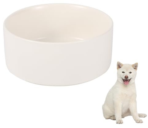 Hundenapf Keramik Futternapf Hund Hundenäpfe - Fressnapf Hund als Ersatz - Napf Hund für Futter und Wasser - Trinknapf Wassernapf für Hunde - Geeignet für Kleine und Mittelgroße Hunde - 850 ml - Weiß