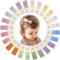 24 lazos para el pelo Oaoleer de 2 pulgadas totalmente forrados para bebés, pequeñas pinzas de cocodrilo para bebés y niños pequeños, 12 colores en pares (estilo E)