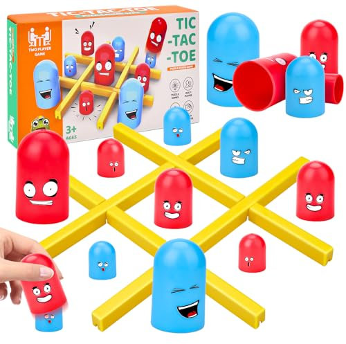 Vibbang Tic Tac Toe Spiel, Big Eat Small Game, Eltern Kind Interaktion Kinder Spiele, Klassisches Familien Brettspiel für Weihnachtshauspartys
