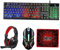 CAXUSD Backlit Gaming Keyboard and Mouse Combo with Headset Mouse Pad Ergonomic Design Durable Wired Set for Laptops for Gamers