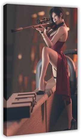 CSESTCGN Poster Resident Evil Ada Wong, Leinwandposter, Schlafzimmer, Dekoration, Landschaft, Büro, Raumdekoration, Geschenk, 60 x 90 cm