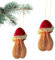 Lustige Weihnachtsschmuck,3D Hoden Weihnachtsbaumschmuck,Weihnachtsdekoration, Weihnachtsbaum-Anhänger, Weihnachtsbaumkugeln, Ornamente (2PCS)
