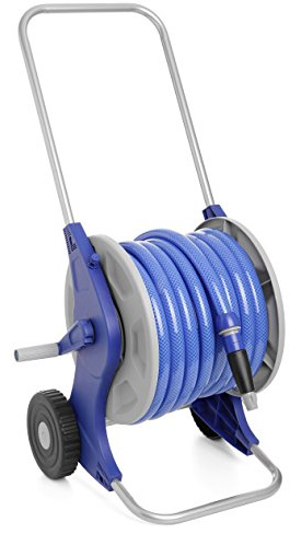 Tatay Schlauchtrommelwagen + Schlauchhaspel Robustes Design für draußen | Schlauchtrommelwagen + Schlauchhaspel | 47,7x46x90 cm | Robustes Design für draußen | Einfache tägliche Anwendung, blau