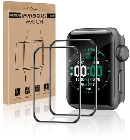 VSEER 2 Stück Schutzfolie für Panzerglas für Apple Watch Series 4/5/6/SE 44mm, HD Blasenfrei Apple Watch SE 44mm Displayschutz, 3D Vollbildschirm Hohe Empfindlichkeit Apple Watch 6 44mm Panzerfolie