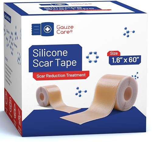 GauzeCare Ruban adhésif en silicone pour cicatrices chirurgicales, césariennes, brûlures, chéloïdes et acné 4,1 x 152,4 cm