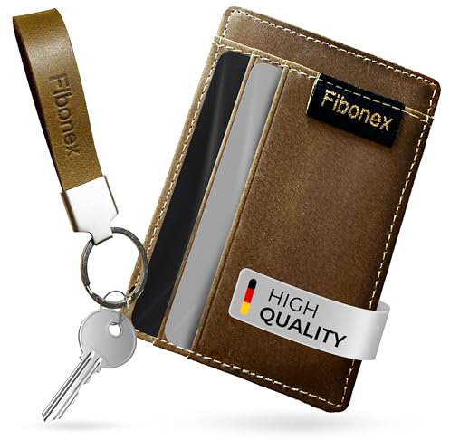 Fibonex Magic Wallet Leder Portemonnaie mit Münzfach – Slim Geldbörse für Herren & Damen – Hochwertiges Echtleder – Smartes Design für Karten, Scheine & Münzen Portmonee Kartenetui