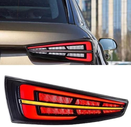 SCMDNOZ Auto Rückleuchten für Audi Q3 2013 2014 2015 2016 2017 2018, Links Rechts Bremslichter Heckleuchten Rücklicht-Komplettsets Ersatz Zubehör