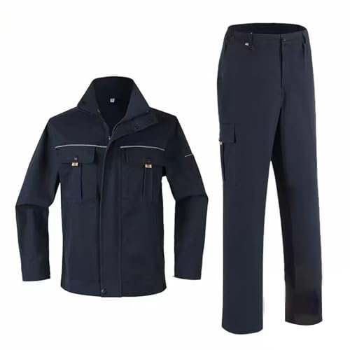 XIAGPAT Tuta Da Lavoro Da Saldatore in Cotone per Uomo Giacca Da Saldatore Ispessita con Colletto A Ribalta Tasca Frontale Sul Petto E Tasca con Patta Anti-smarrimento(Style 4,XL)