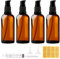 MirraSwit 4 Stück 100ml Leer Glasflaschen Braun, Bernsteinfarbene Glas-Lotion-Flaschen, Pumpflasch, mit Trichter, Spritze, Aufkleber für Aromatherapie, ätherische Öle, Creme, Kosmetik