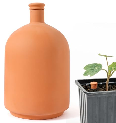 Ollas Pot d'arrosage en argile avec couvercle en terre cuite 25,4 x 15,2 cm avec couvercle pour arrosage des plantes en terre cuite