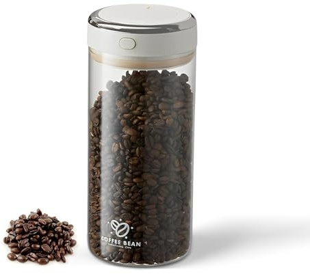 Zliger 1,7L luftdichte Kaffeedose 500g, mit Auslaufventil und Datumsanzeige, luftdichte Kaffeedose Glas für Nüsse Kakao Teeblätter