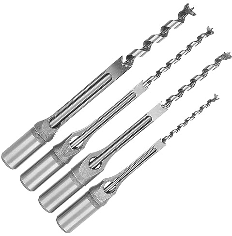 4Pcs Square Hole Drill Bits Set 1/4 to 1/2 Inch