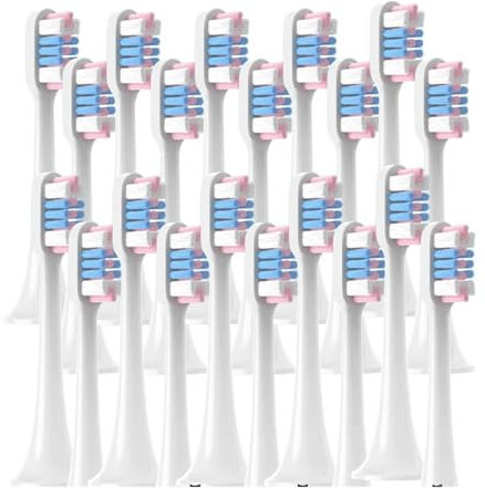 20/50PCS PCS Replacement Brush Heads, Compatible for XIAOMI, T300/T500/T700 Deep Cleaning Soft Bristle Electric Toothbrush Nozzles(20WhiteBluePink)