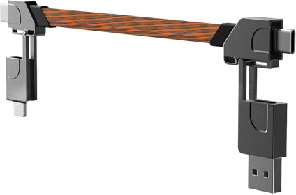 RWAJZAX 60W Multi Connector Fast Charging Cable Keychain 6 In 1 Charging Data Cable For Phone Tablet Laptop Data Sync Phone Charging Wire