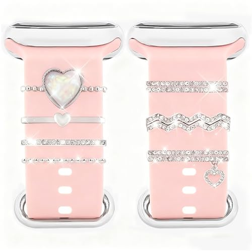 Uhrenarmband Charms Armband, Watch Armband charms kompatibel, Charms Uhrenarmband charms Bänder Metallverzierung mit Schnalle für Apple Watch Series 10 9 8 7 6 5 4 3 2 1 (Stil B)