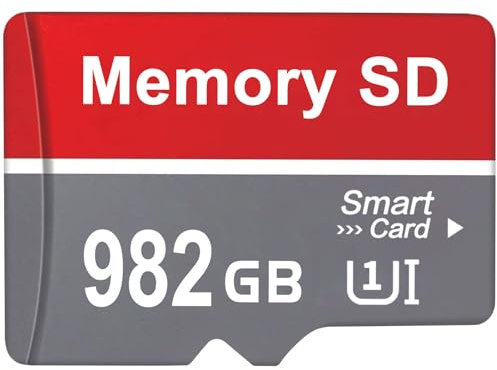 Loirepint Carte SD 982 Go Portable Carte Mémoire SD Grande Capacité Carte TF Imperméable Cartes SD pour Caméras, Téléphones, Tablettes, Tablette