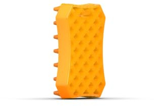 Wahl Rubber Sheddy Brush, doppelseitiges Pflegewerkzeug zum Entwirren | Beidseitiges Entfilzungs- und Massage-Pflegewerkzeug, entfernt lose Haare, sanfte Gumminoppen für empfindliche Haut, orange