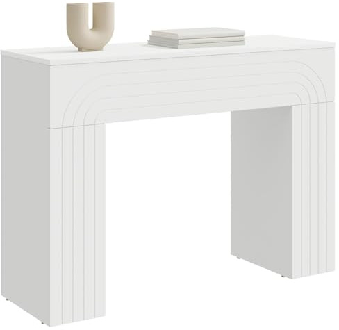 vidaXL Couchtisch Weiß 102 x 35 x 75 cm Holzwerkstoff, Moderner rechteckiger Couchtisch, stylisches Möbelstück, praktische Wohnzimmereinrichtung, Robustes Holzdesign