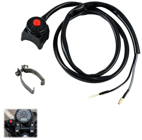 Interrupteur Guidon Moto Universel 22 mm 7/8 Pouces,Bouton Kill Switch et Klaxon,Interrupteur Marche/Arrêt pour Moto,Dirt Bike,Quad et Motoneige,ABS,2 Fils,Noir