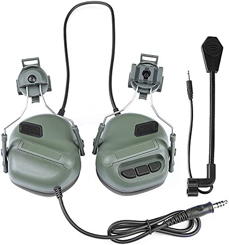 WISEONUS Airsoft Headset Tactical Helmet Headset for Shooting Ear Protection Noise Reduction Hunting Earmuffs Headphone with Detachable Microphone