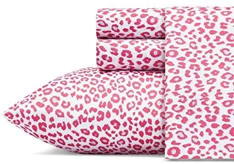 Betsey Johnson Queen-Bettlaken, weich und leicht, farbecht und knitterarm (Leopardenmuster, Queen-Size-Bett)
