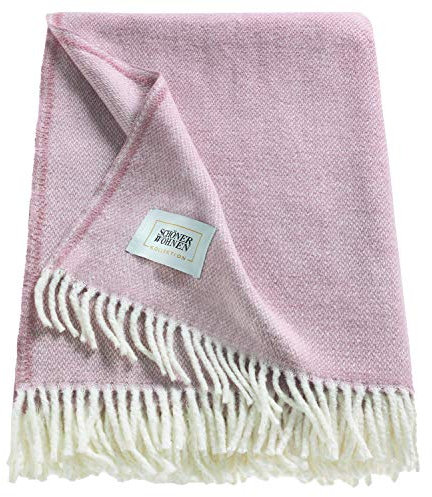 Schöner Wohnen Kollektion Tagesdecke 140x200 cm • Kuscheldecke rosa • Plaid Decke Relax • Sofadecke Baumwolle