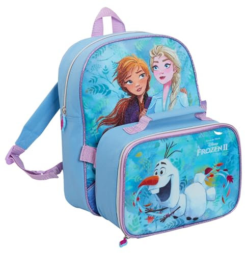 Disney Frozen 2 Rucksack für Mädchen + Lunchtasche, isolierte Kühlbox