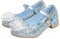 KANDEMY Mädchen Kristall Elsa Schuhe mit Absatz Glitzer Prinzessin Schuhe mit Pailletten Kinder Sandalen Eiskönigin für Halloween Fest Fasching Geburtstag Party Blau 26
