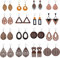 LOLIAS Ethnische Holz Ohrringe - Afrikanische Teardrop Statement Boho Vintage Schmuck