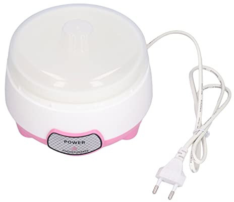 Qcwwy Elektrischer Joghurtbereiter, 15W 1L Rosa Mini Tragbarer Joghurtbereiter 360 ° Heizung Automatische Joghurtbereiter für Heimküche EU-Stecker 220V