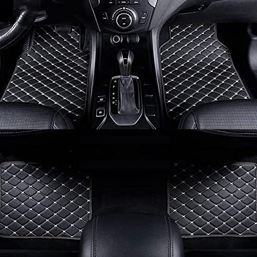 SHOUD Universelle Auto Leder Fußmatten 5seats für MINI 2-Doors/Cooper/Cooper S/Cooper SE/John Cooper Works F54 F55 F56 F57 F60, Für 99% LHD RHD Automodelle Wasserdichte Rutsch Zubehör, Blackbeige