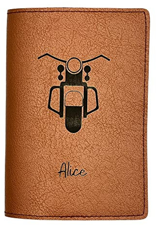 Porte Carte Grise Personnalisé, Pochette Made in France, Étui 100% Personnalisable, Protège Carte Grise Voopies, Protection Carte Grise Cuir. (Marron)