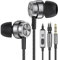 In Ear Kopfhörer mit Kabel, Kopfhörer mit Mikrofon, Geräuschunterdrückung Kopfhörer Stereo und HiFi-Klang, 3.5mm In-Ear Ohrhörer Kompatibel für Samsung Galaxy, iPhone, Smartphone, MP3 Players usw