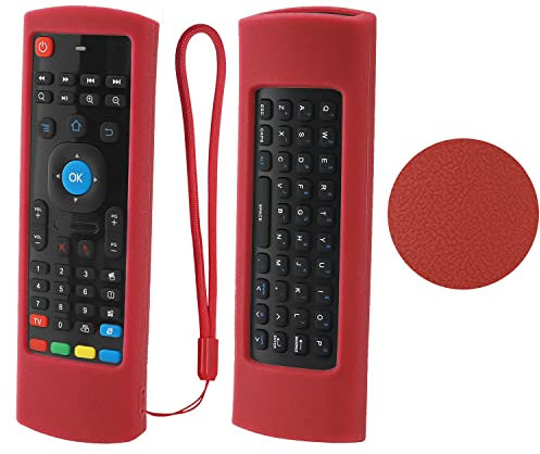 YiBiChin Cubierta de Mandos a Distancia para Teclado del Mouse de Aire MX3 Mandos a Distancia Lavable, a Prueba de Golpes, Impermeable(Rojo)