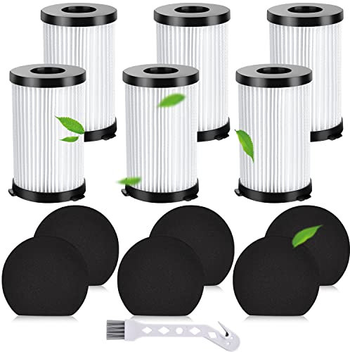 Rebirthcare filtro per Aspirapolvere per Ariete Handyforce 2761 2759 Scopa Elettrica Accessori per MOOSOO D600 D601 & per Iwoly V600 ricambio, 6 filtri Hepa & Spugne