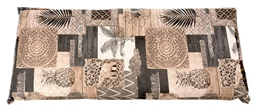Bankauflage - Braun - Grau - Beige - 48 x 115 cm - mit Stehsaum