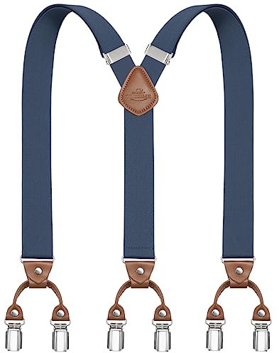 Dresime Hosenträger Herren Hosenträger für Hosen mit 6 starken Metallclips, Y-Rücken verstellbare Hosenträger Hosenträger Heavy Duty elastische Herren Hosenträger