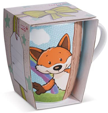 NICI Zorro Fridalie 310ml Azul con banderola Porcelana Taza asa para Bebidas frías y Calientes, café, té, Leche, Cacao-Gran Idea de Regalo, Color Blau (49165)