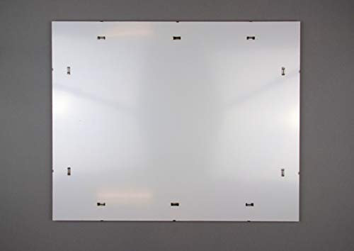 Clipello Rahmenloser Bildhalter Cliprahmen 60x90 cm Bildträger Plakathalter mit 1 mm starker klarer Kunstglas Scheibe genau 900 x 600 mm